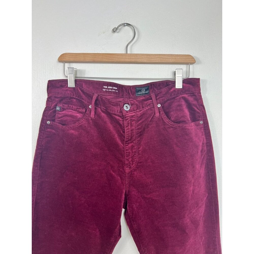 AG Womens Purple Velvet The Jodi Crop High Rise Cropped Flare - Picture 2 of 10